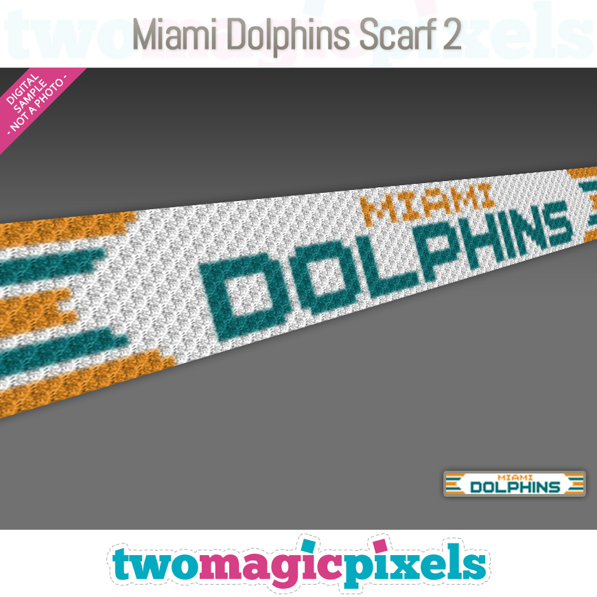 Miami Dolphins Scarf 2 by Two Magic Pixels