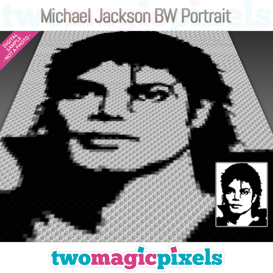 Michael Jackson BW Portrait by Two Magic Pixels