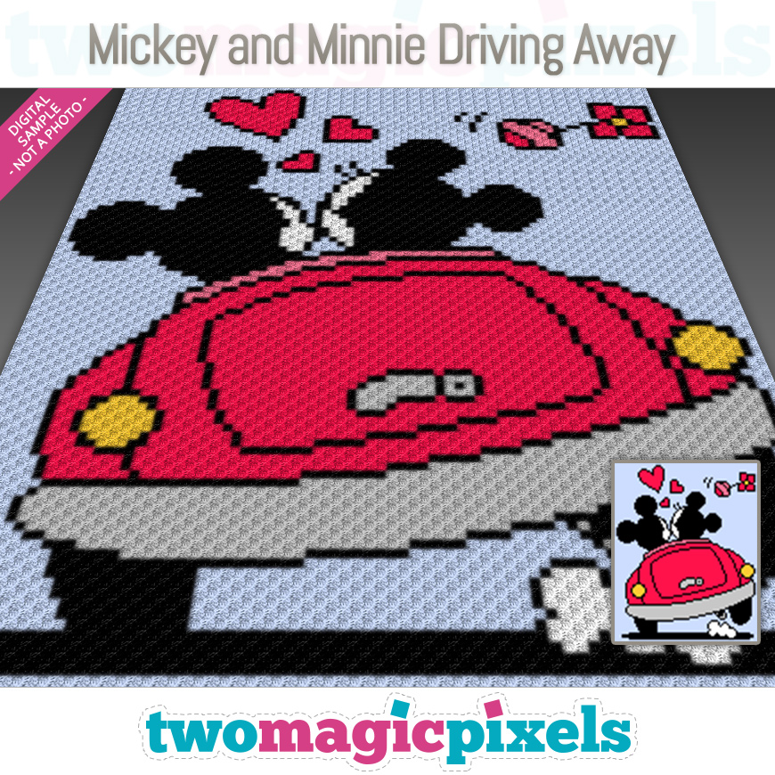 Mickey and Minnie Driving Away by Two Magic Pixels