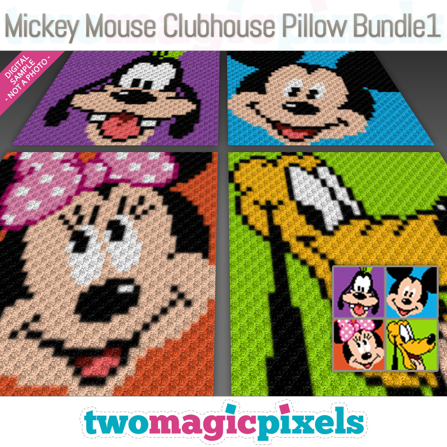 Mickey Mouse Clubhouse Pillow Bundle 1 by Two Magic Pixels