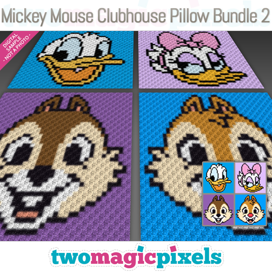 Mickey Mouse Clubhouse Pillow Bundle 2 by Two Magic Pixels