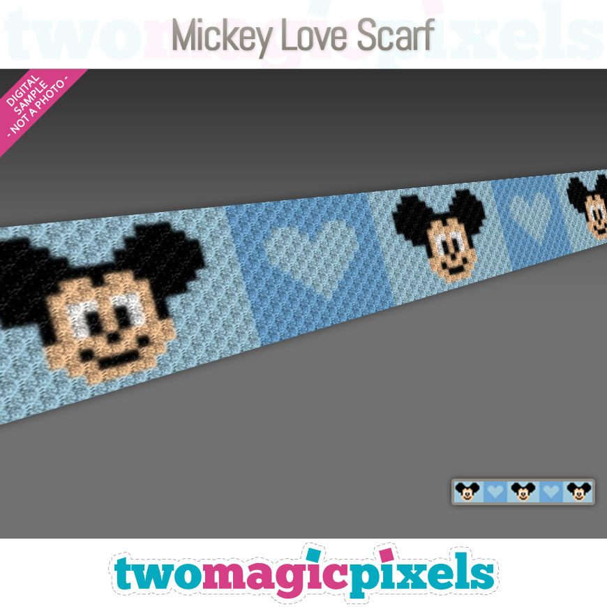 Mickey Mouse Love Scarf by Two Magic Pixels