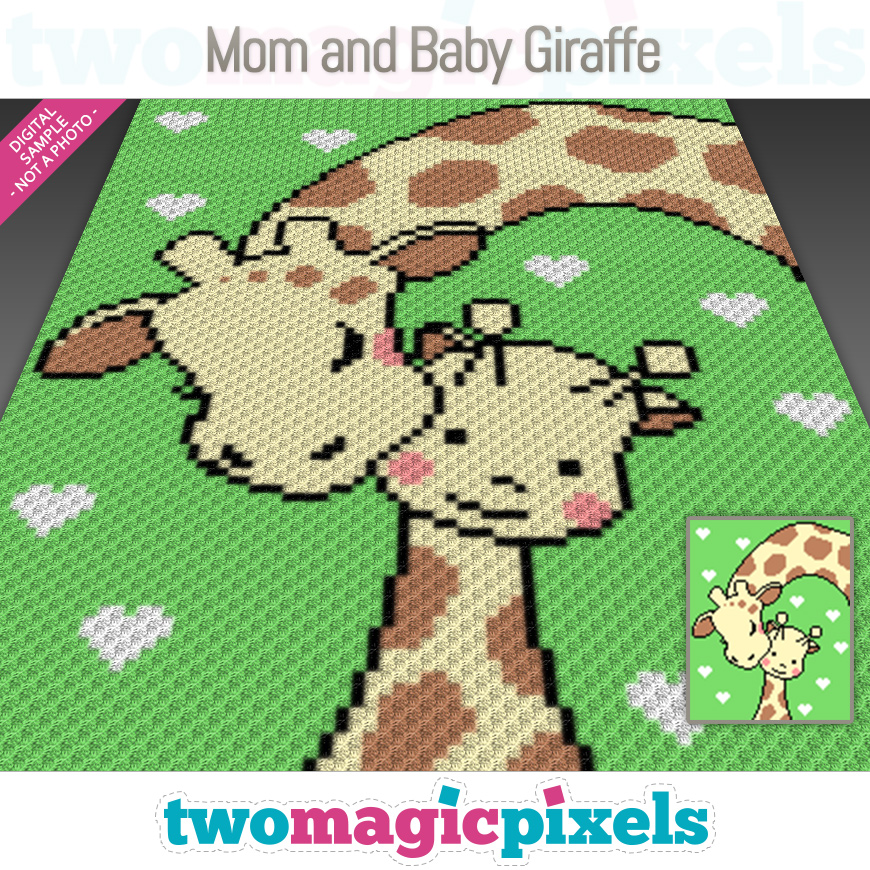 Mom and Baby Giraffe by Two Magic Pixels