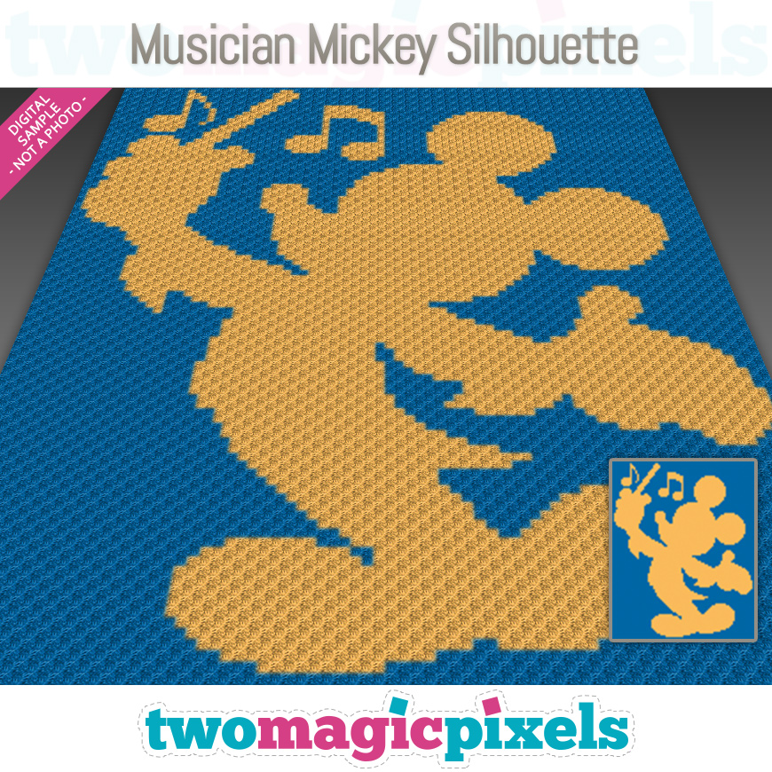 Musician Mickey Silhouette by Two Magic Pixels