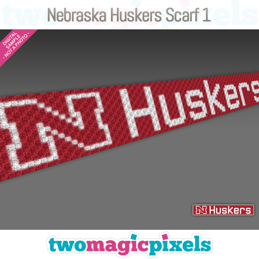 Nebraska Huskers Scarf 1 by Two Magic Pixels