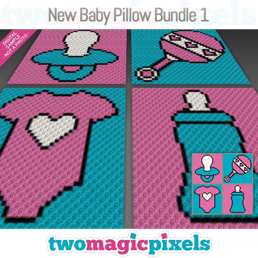 New Baby Pillow Bundle 1 by Two Magic Pixels