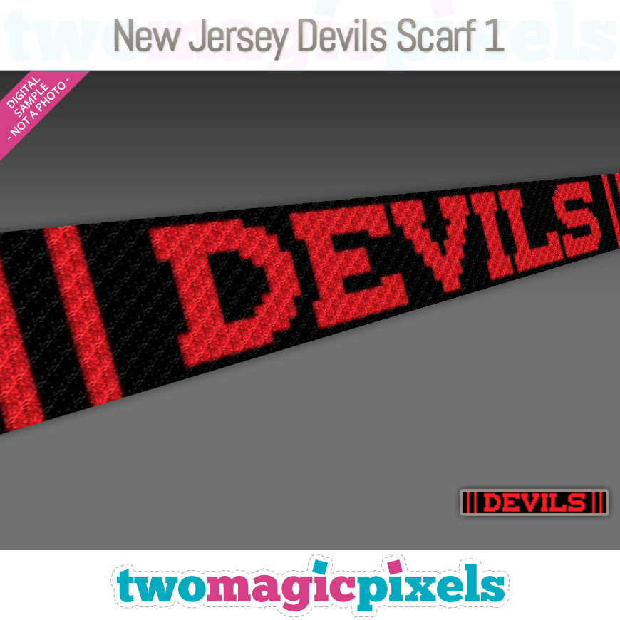 New Jersey Devils Scarf 1 by Two Magic Pixels