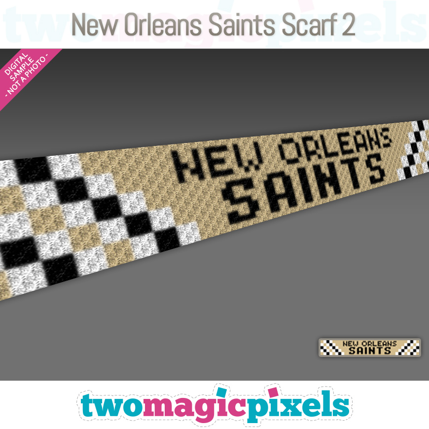 New Orleans Saints Scarf 2 by Two Magic Pixels