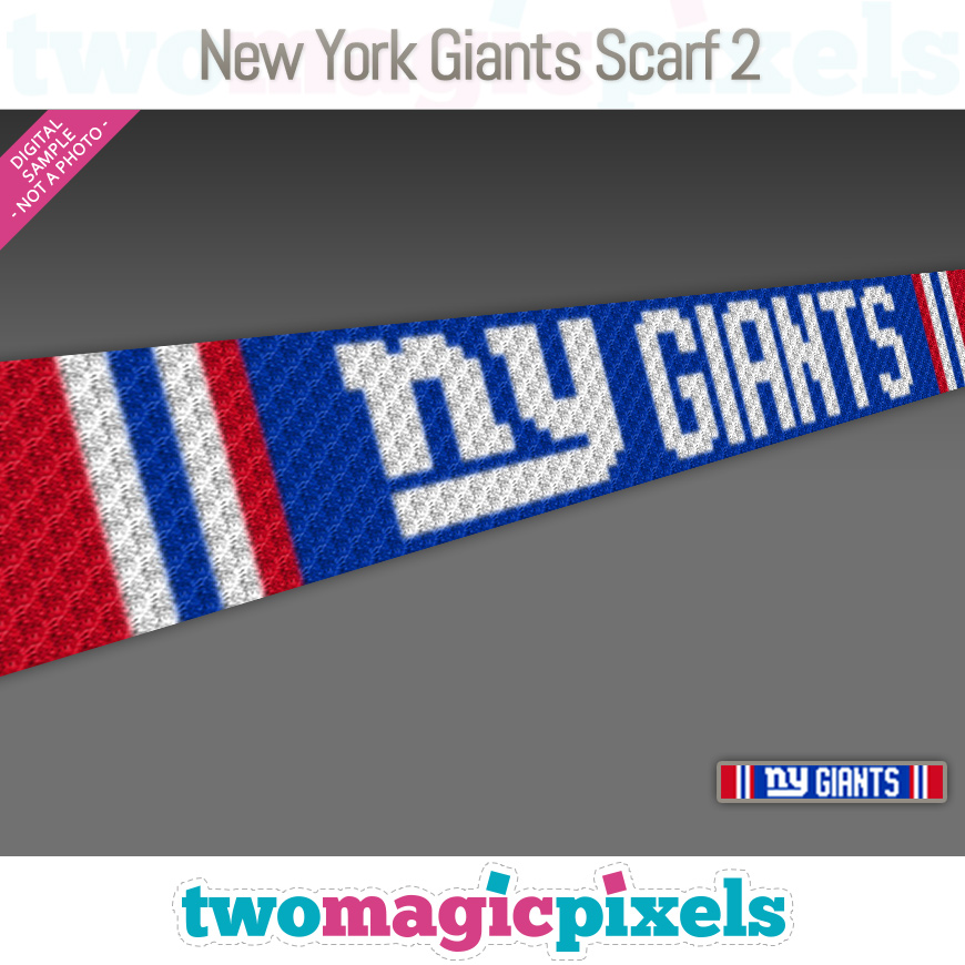 New York Giants Scarf 2 by Two Magic Pixels