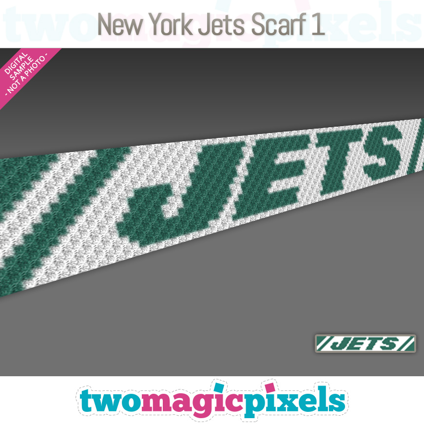 New York Jets Scarf 1 by Two Magic Pixels