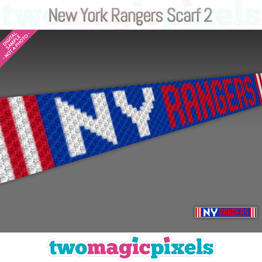 New York Rangers Scarf 2 by Two Magic Pixels