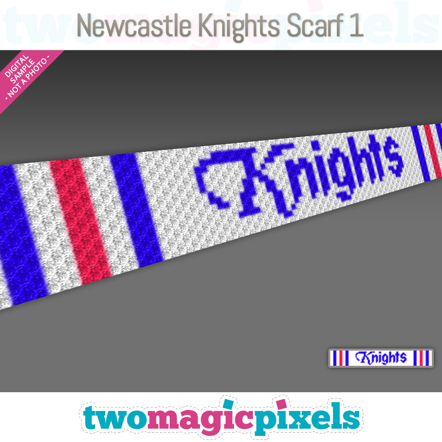 Newcastle Knights Scarf 1 by Two Magic Pixels