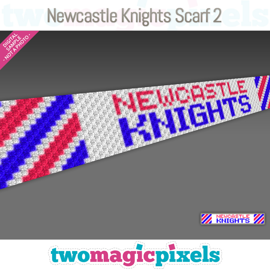 Newcastle Knights Scarf 2 by Two Magic Pixels