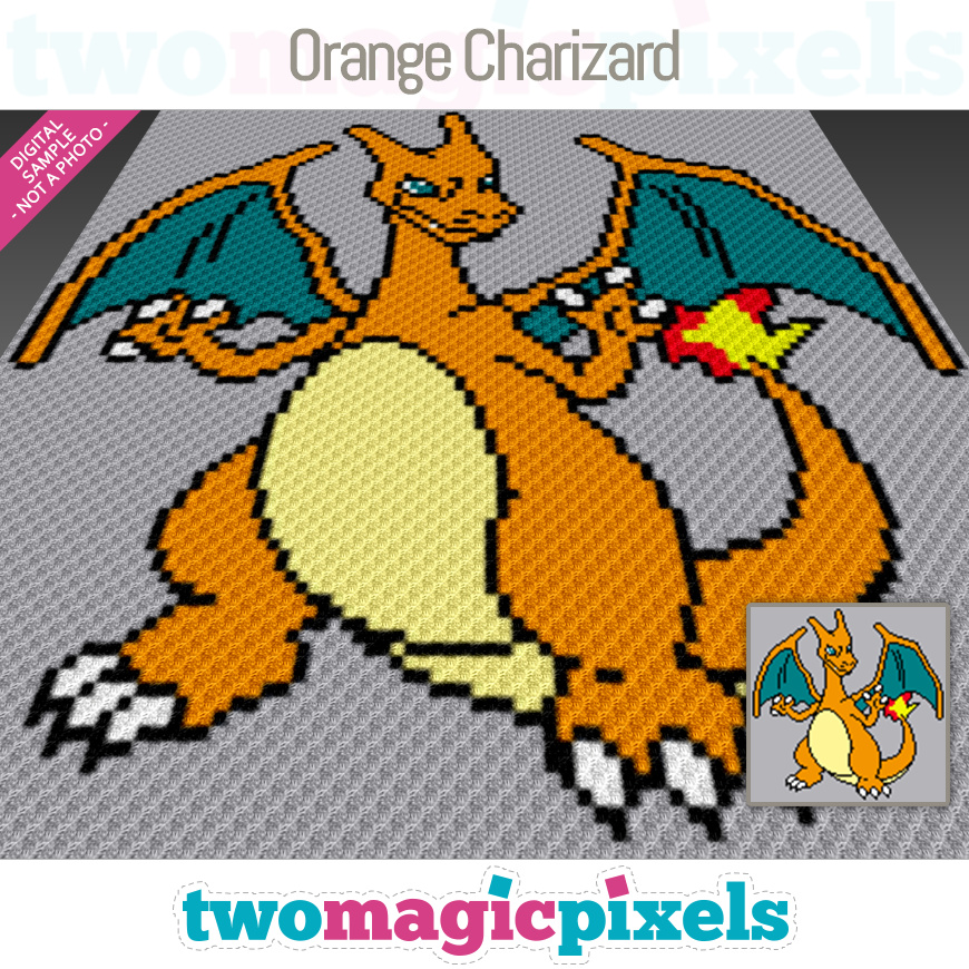 Orange Charizard by Two Magic Pixels