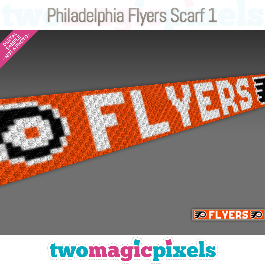 Philadelphia Flyers Scarf 1 by Two Magic Pixels