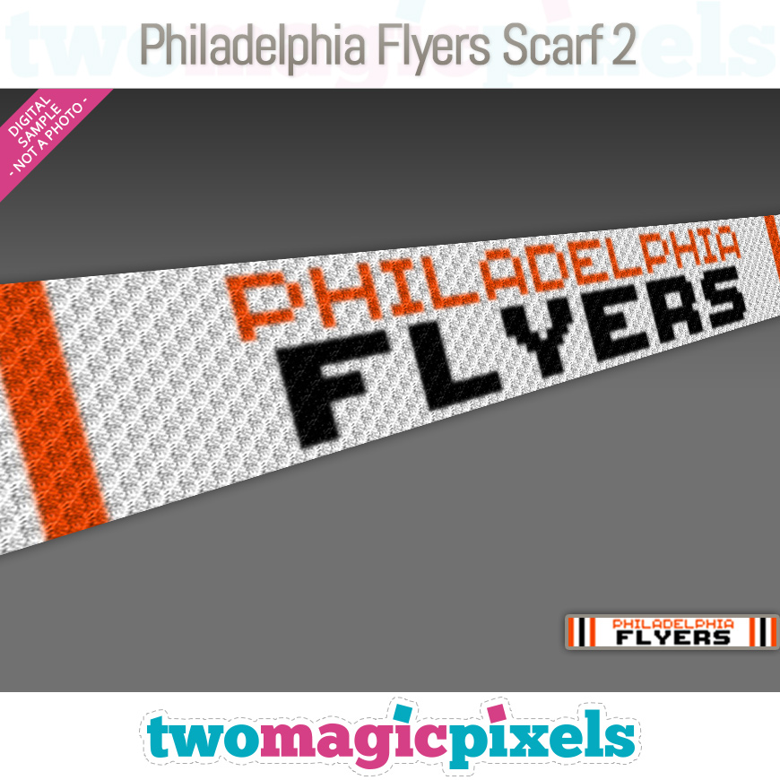 Philadelphia Flyers Scarf 2 by Two Magic Pixels