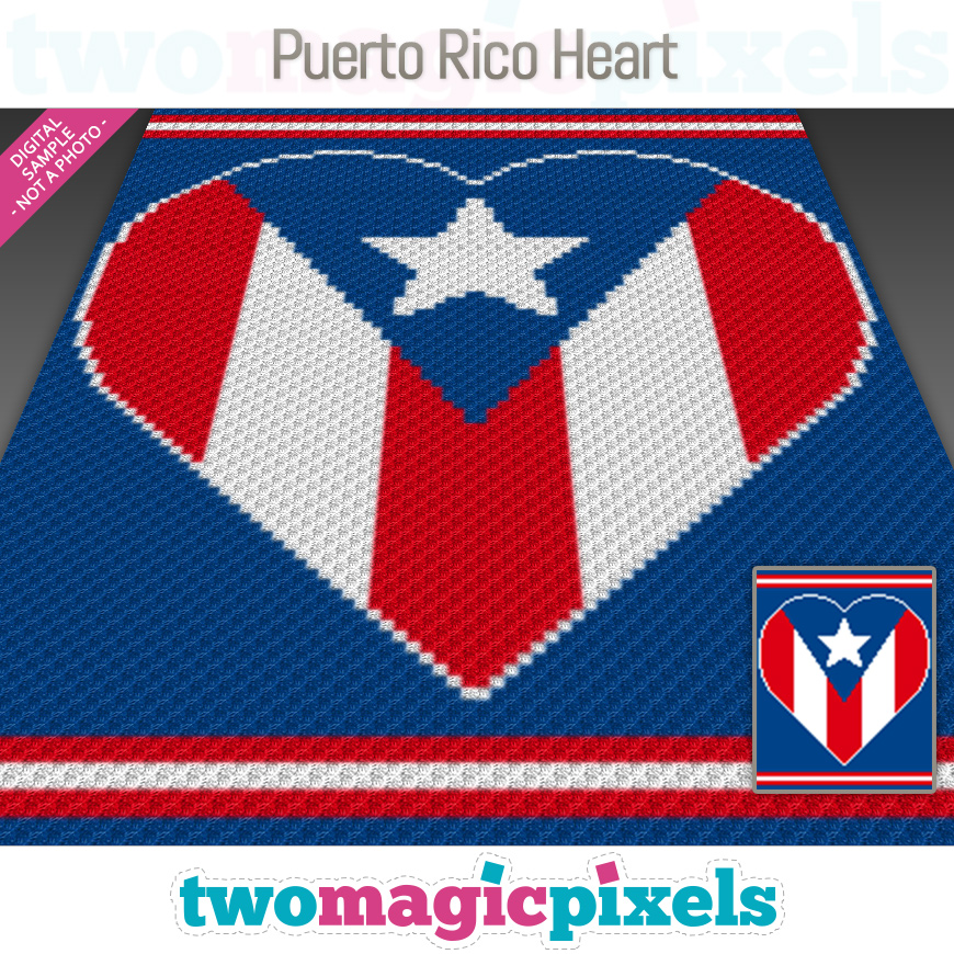 Puerto Rico Heart by Two Magic Pixels