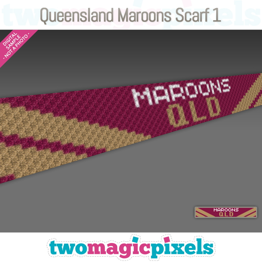 Queensland Maroons Scarf 1 by Two Magic Pixels