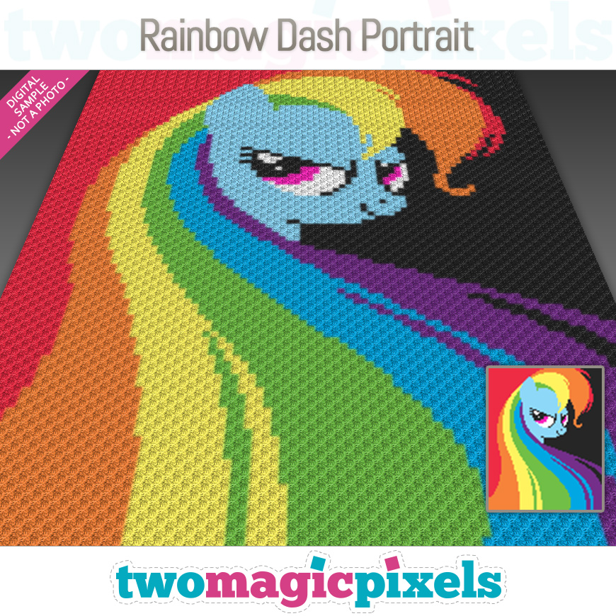 Rainbow Dash Portrait by Two Magic Pixels