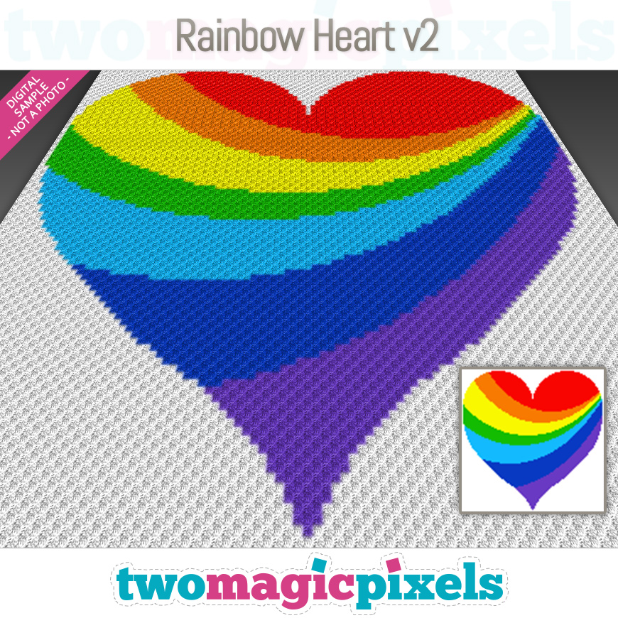 Rainbow Heart v2 by Two Magic Pixels