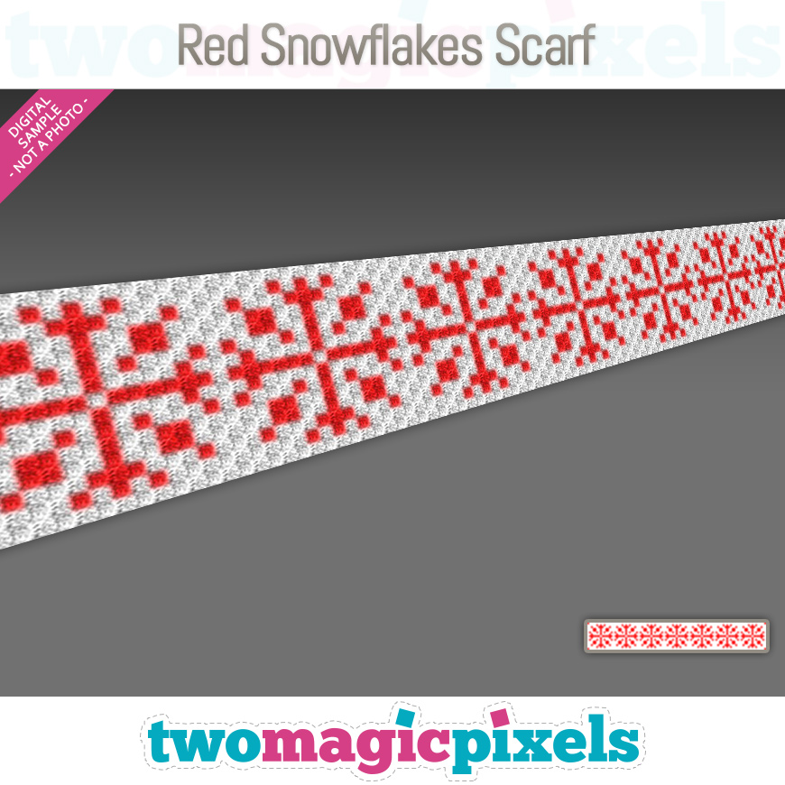 Red Snowflakes Scarf by Two Magic Pixels