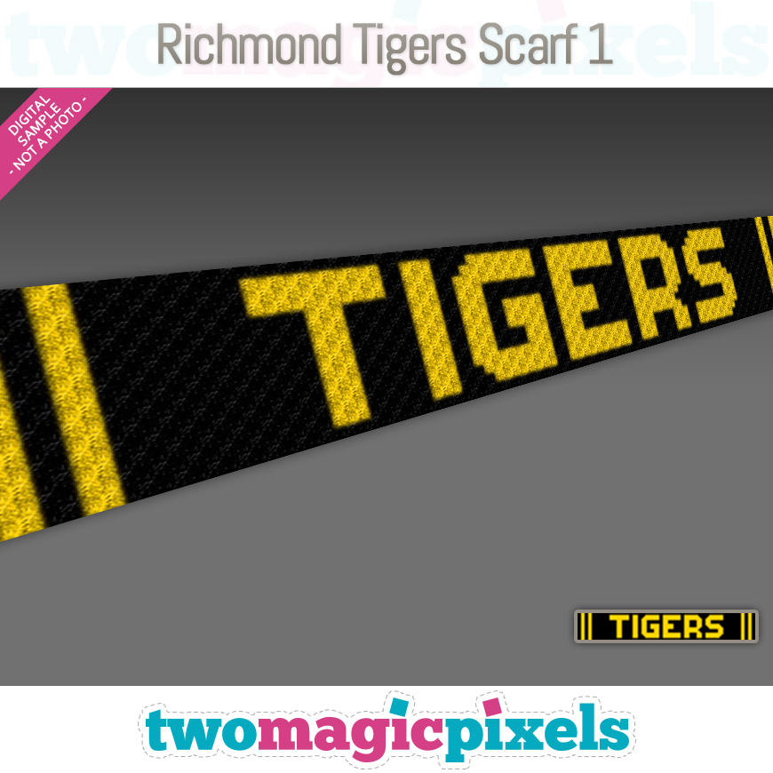 Richmond Tigers Scarf 1 by Two Magic Pixels