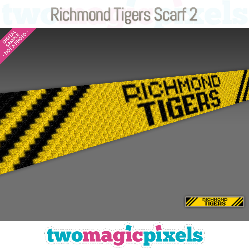 Richmond Tigers Scarf 2 by Two Magic Pixels