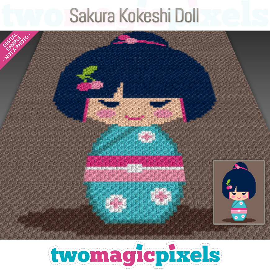 Sakura Kokeshi Doll by Two Magic Pixels