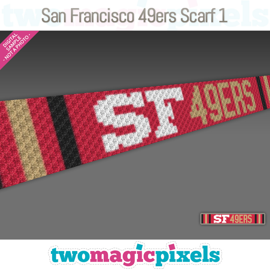 San Francisco 49ers Scarf 1 by Two Magic Pixels
