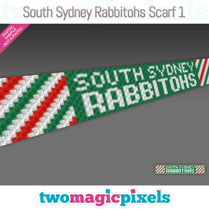 South Sydney Rabbitohs Scarf 1 by Two Magic Pixels