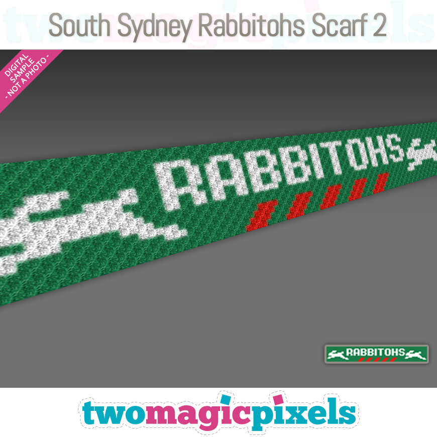 South Sydney Rabbitohs Scarf 2 by Two Magic Pixels