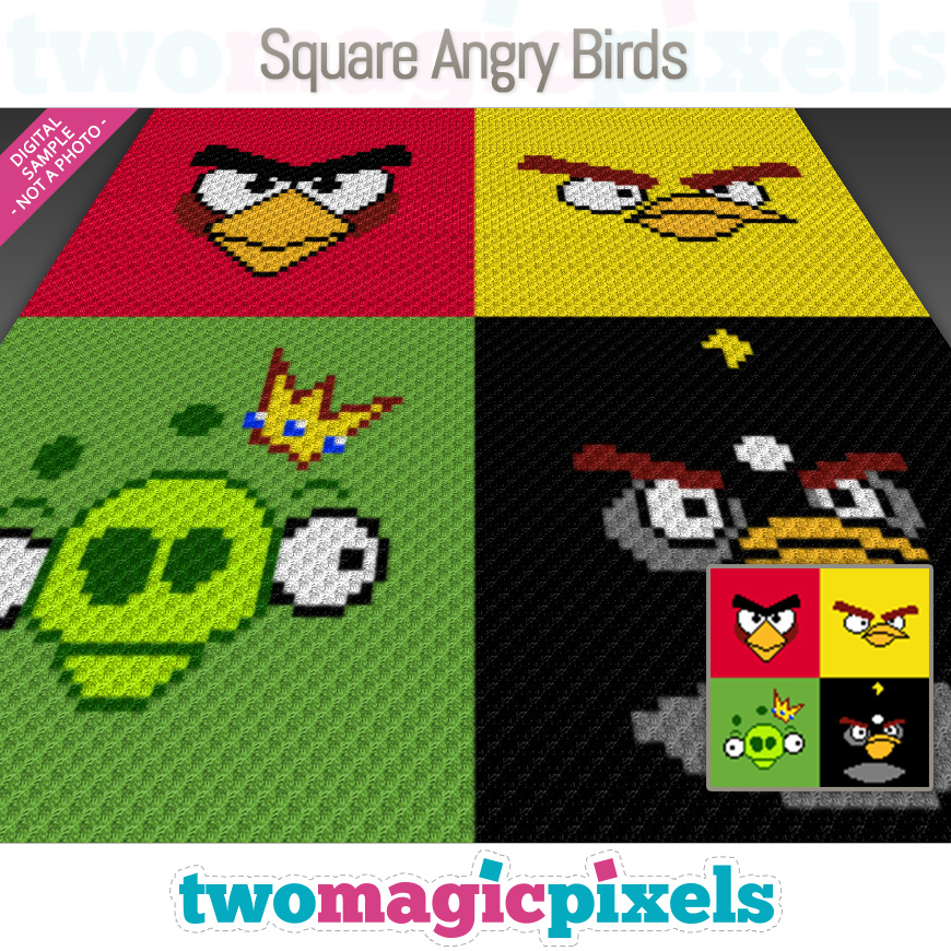 Square Angry Birds by Two Magic Pixels
