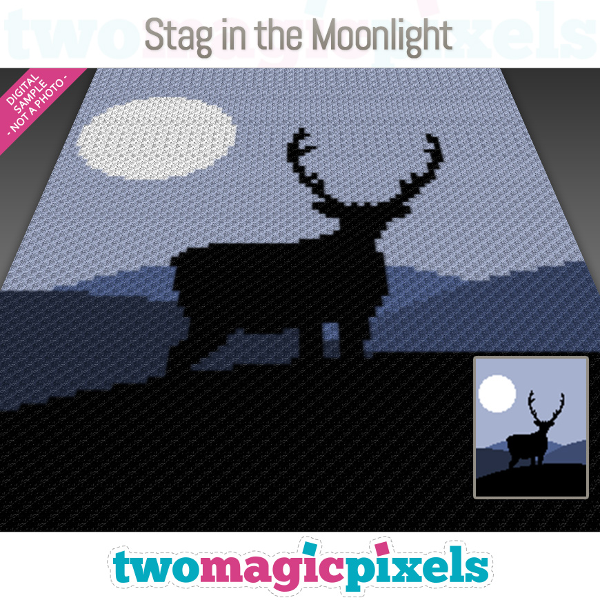 Stag in the Moonlight by Two Magic Pixels