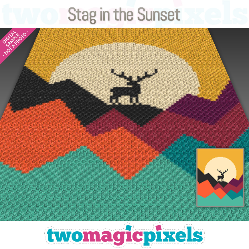 Stag in the Sunset by Two Magic Pixels