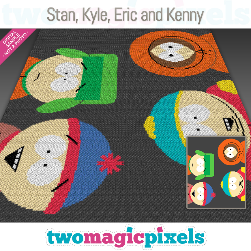 Stan, Kyle, Eric and Kenny by Two Magic Pixels