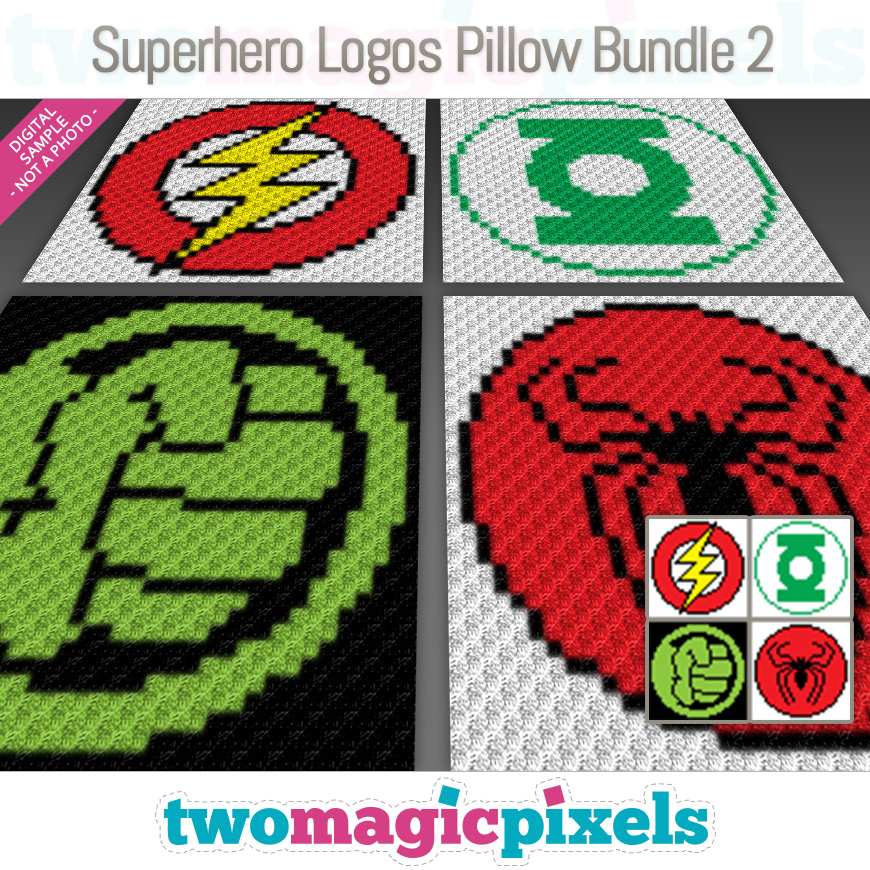 Superhero Logos Pillow Bundle 2 by Two Magic Pixels