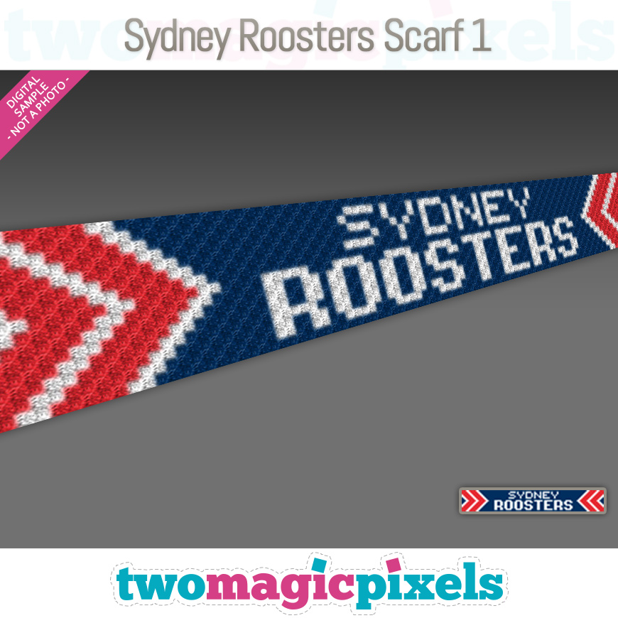 Sydney Roosters Scarf 1 by Two Magic Pixels