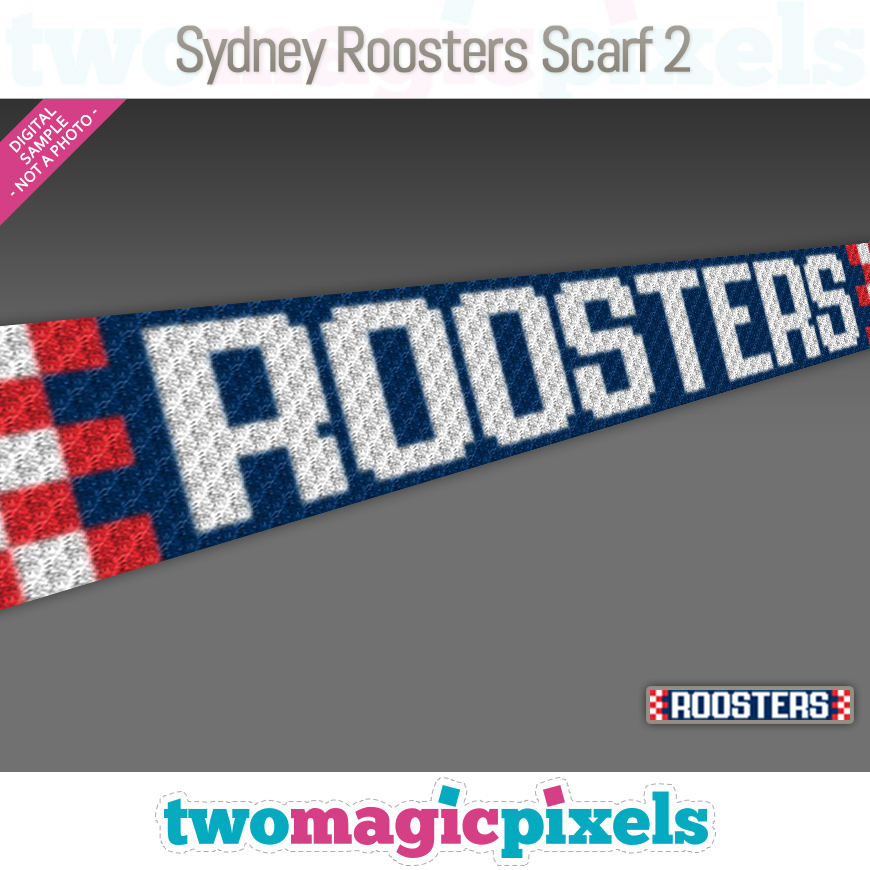 Sydney Roosters Scarf 2 by Two Magic Pixels