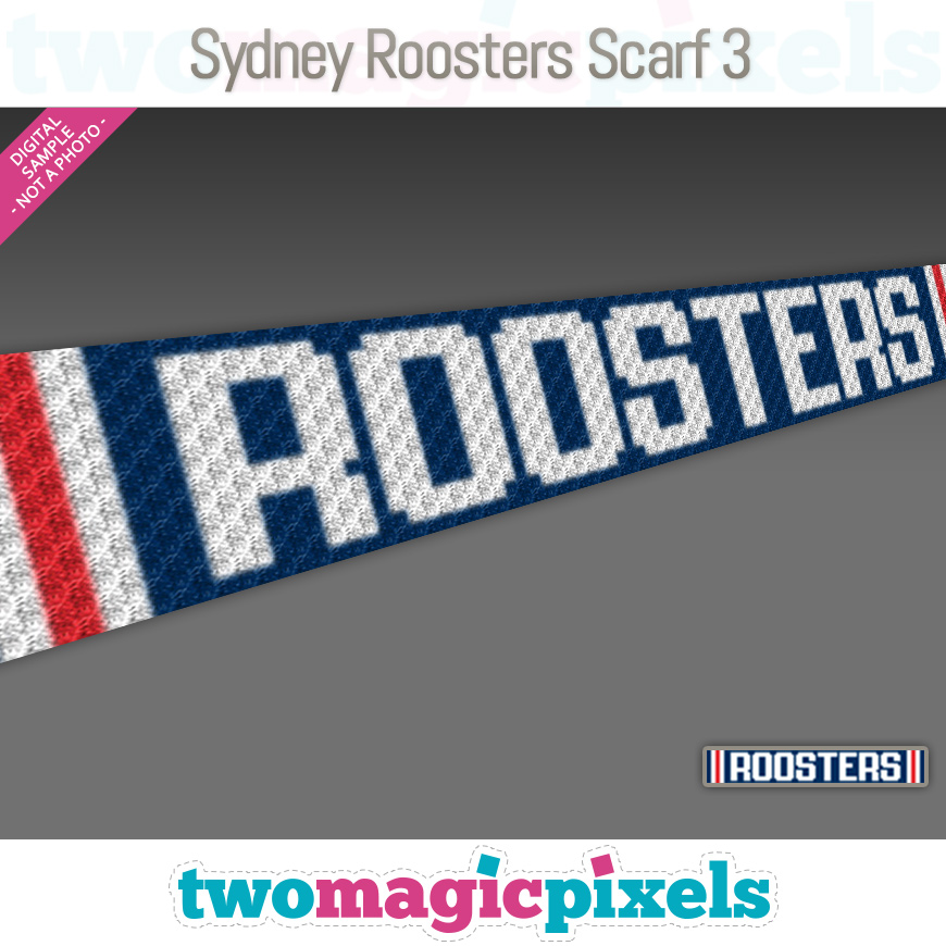 Sydney Roosters Scarf 3 by Two Magic Pixels