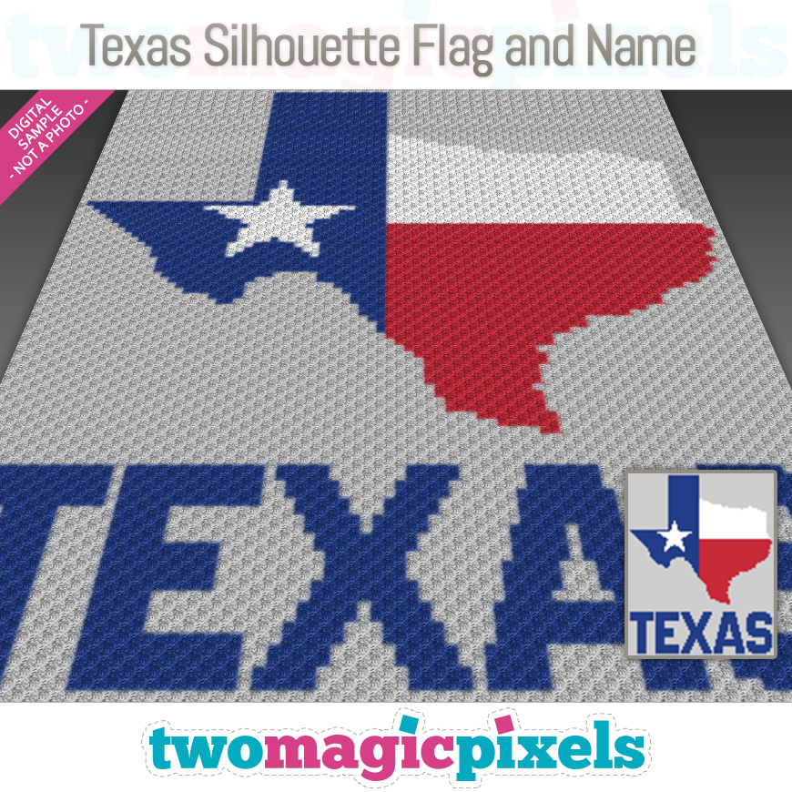 Texas Silhouette Flag and Name by Two Magic Pixels