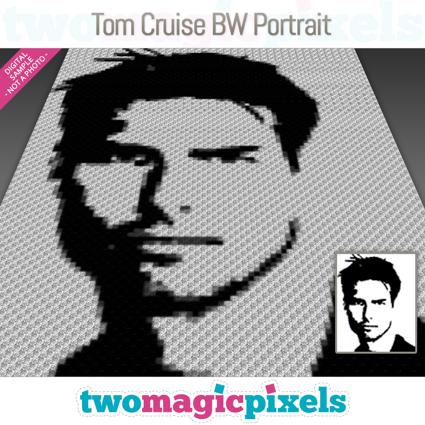 Tom Cruise BW Portrait by Two Magic Pixels