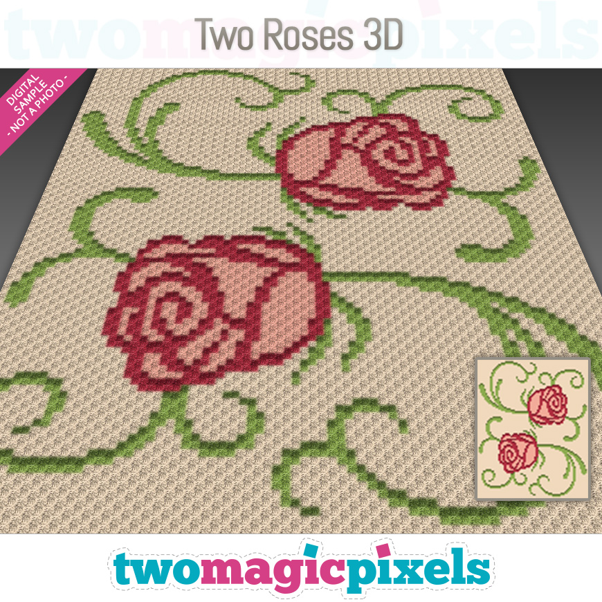 Two Roses 3D by Two Magic Pixels