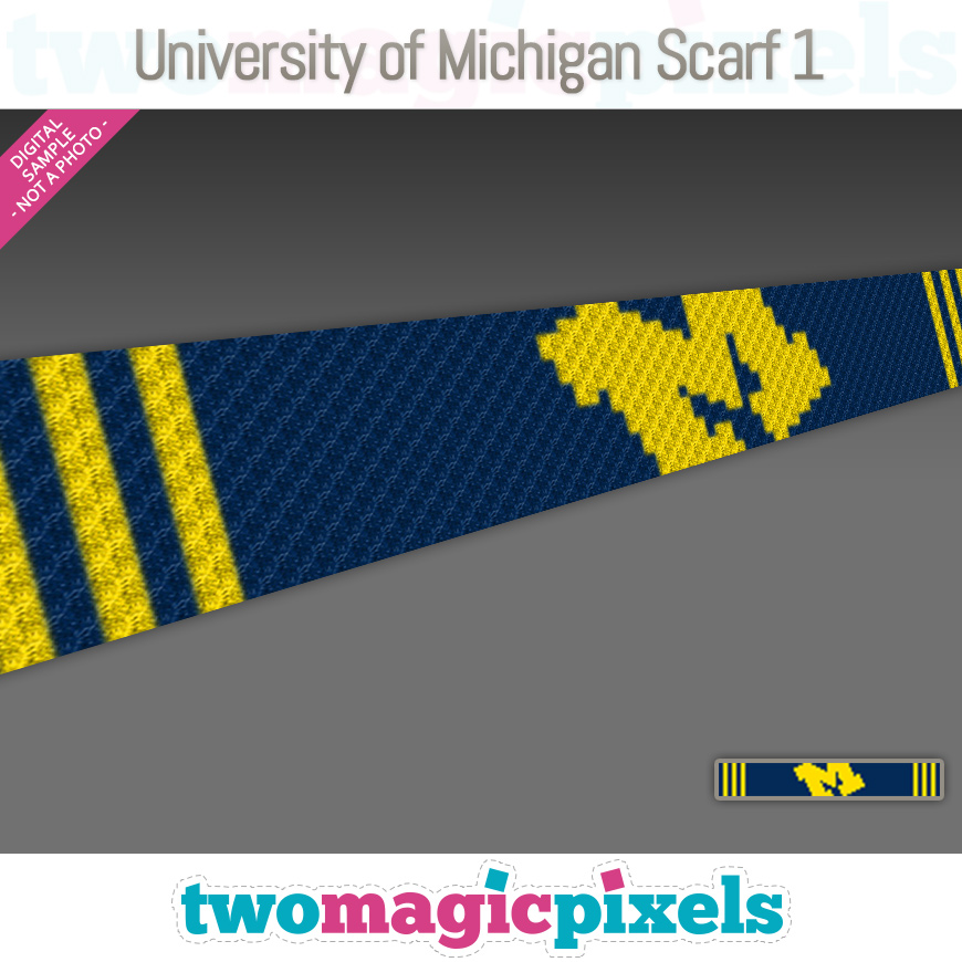 University of Michigan Scarf 1 by Two Magic Pixels