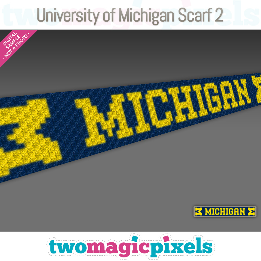 University of Michigan Scarf 2 by Two Magic Pixels