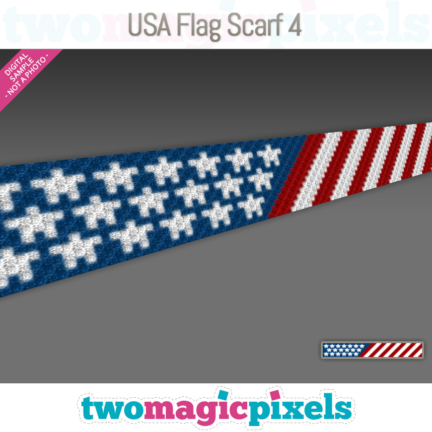 USA Flag Scarf 4 by Two Magic Pixels
