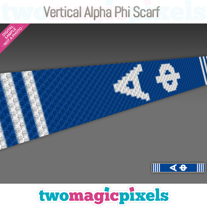 Vertical Alpha Phi Scarf by Two Magic Pixels