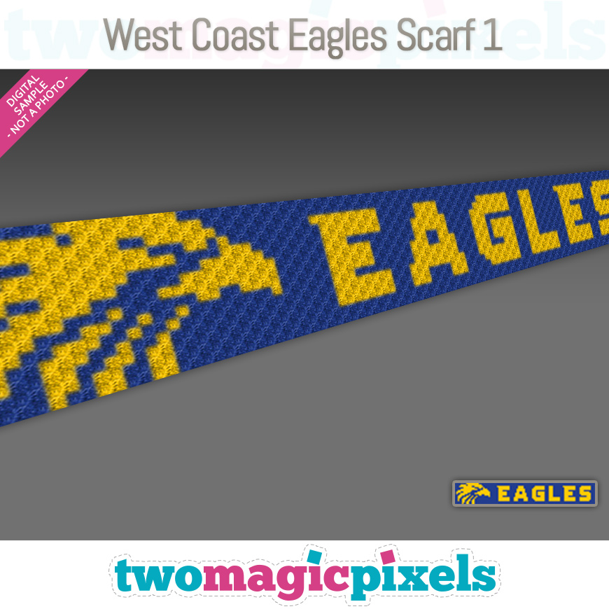 West Coast Eagles Scarf 1 by Two Magic Pixels