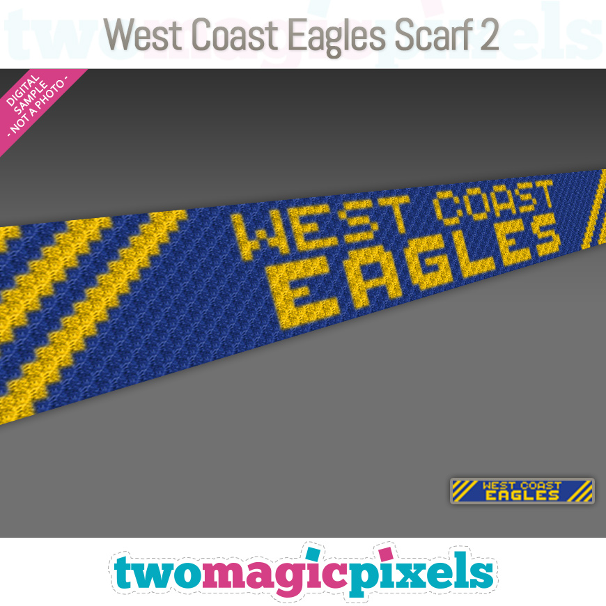 West Coast Eagles Scarf 2 by Two Magic Pixels
