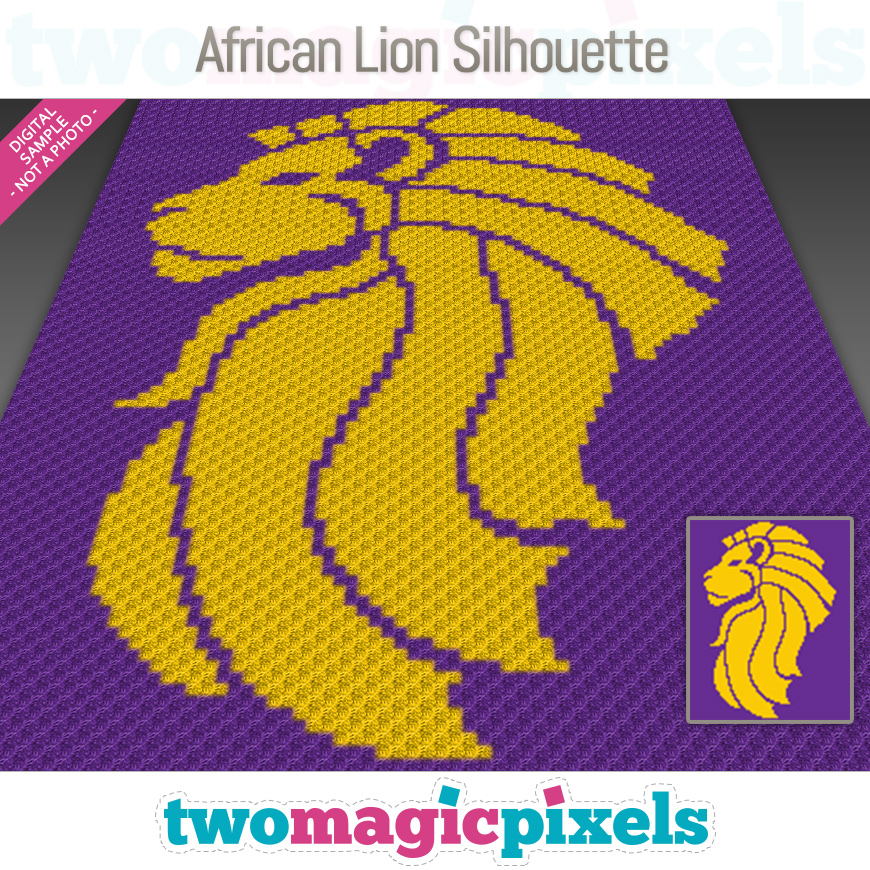 African Lion Silhouette by Two Magic Pixels