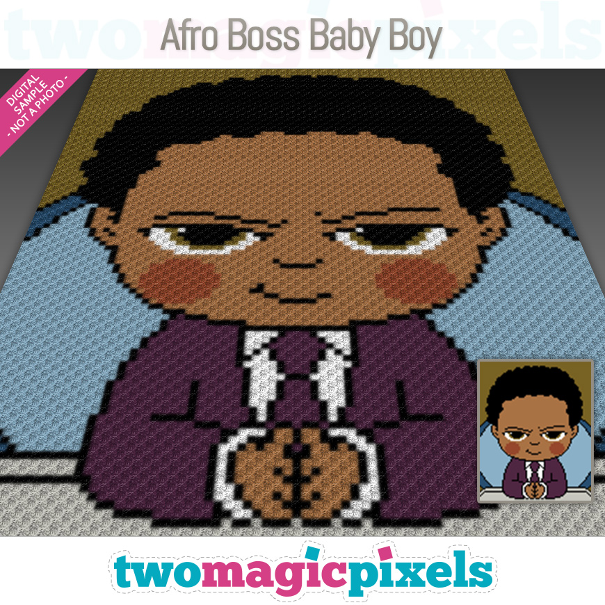 Afro Boss Baby Boy by Two Magic Pixels